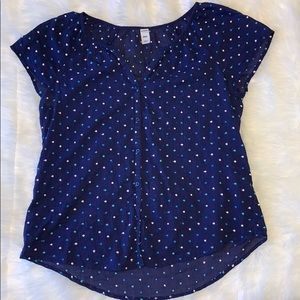 Old Navy Polka Dotted Button Front Top